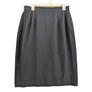 Lord & Taylor The American Woman Skirt 14W Black Midi Lined‎ Classic Slit Pencil